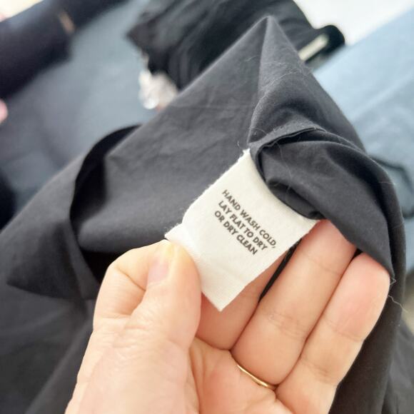 Apiece Apart Palma One Shoulder Midi Dress Organic Cotton Black Size L Large - Picture 10 of 10